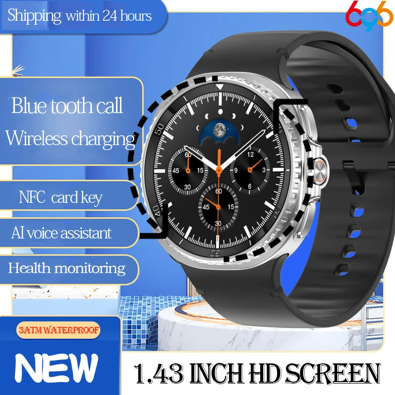 Smartwatch with Bluetooth Calling, Heart Rate Monitoring, Waterproof Design, Voice Assistant, NFC, and Fitness Tracking Features
