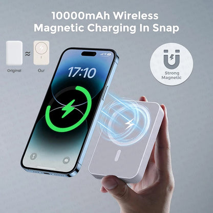 Magnetic Portable Power Bank - Wireless Charger with Fast Charging for Apple iPhone and Android Devices with MagSafe Compatibility