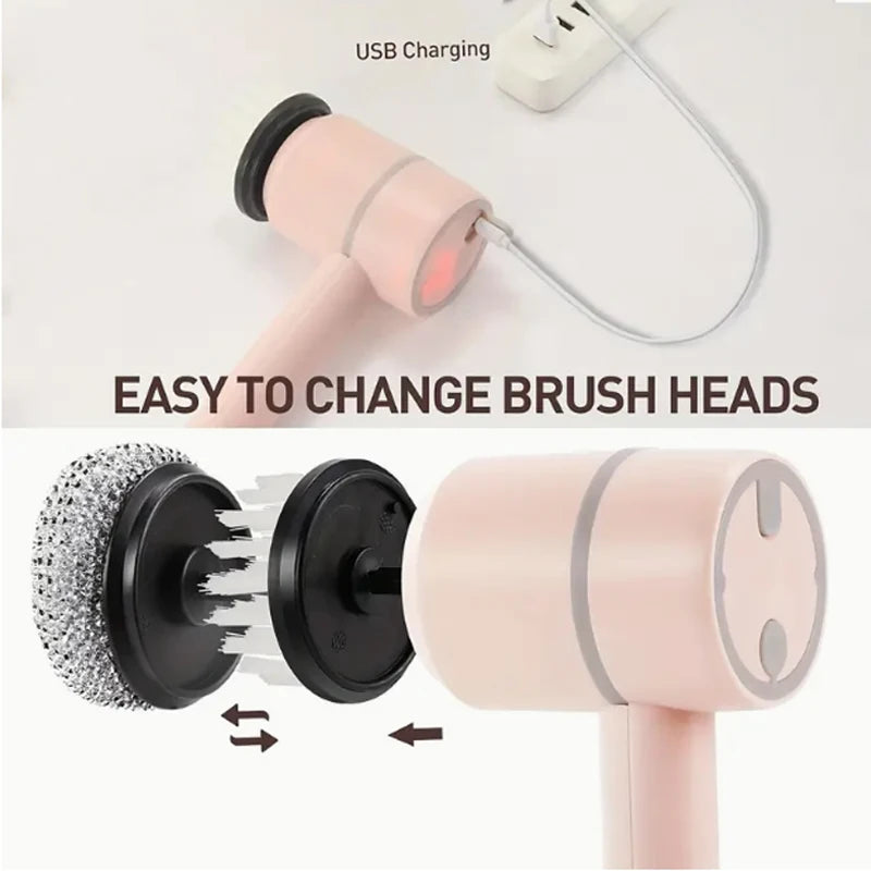 3-in-1 Cordless Electric Spin Scrubber – High-Performance Cleaning Brush for Kitchen, Bathroom, and Home Use